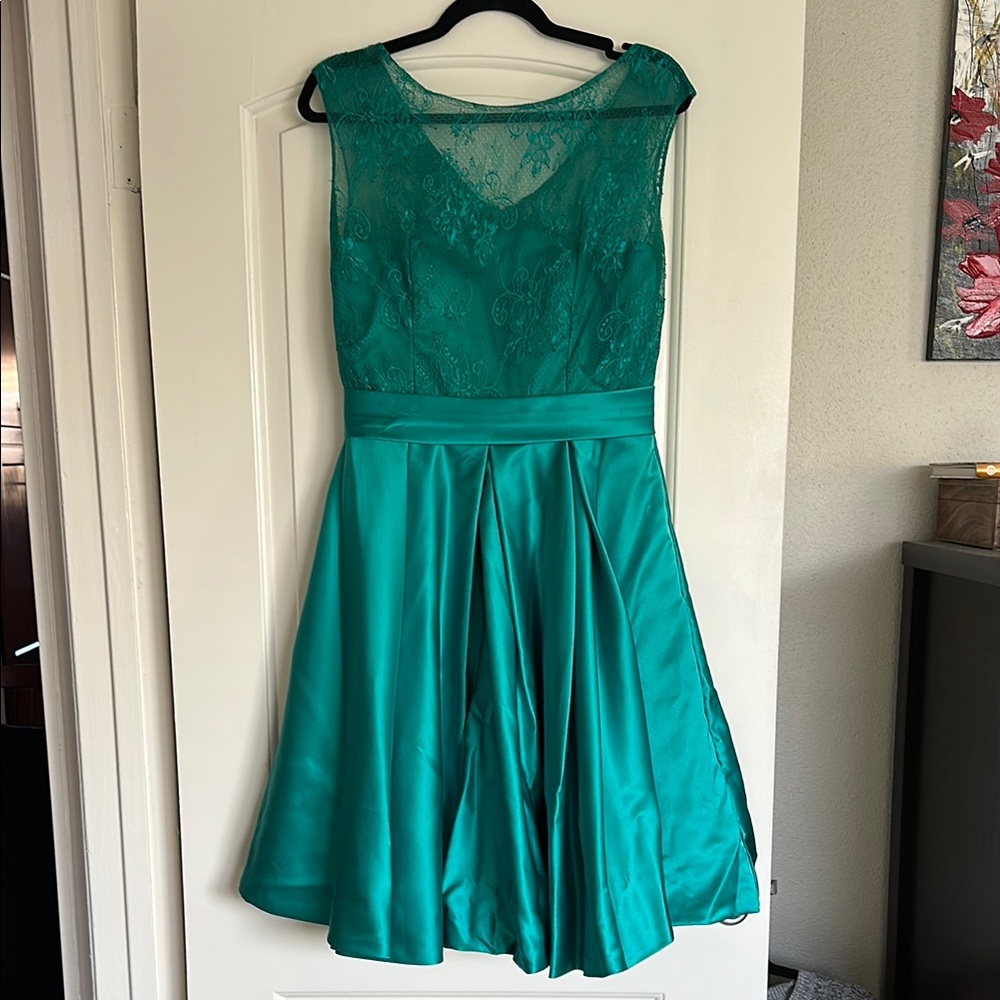 Custom sewn Teal Sleeveless Dress